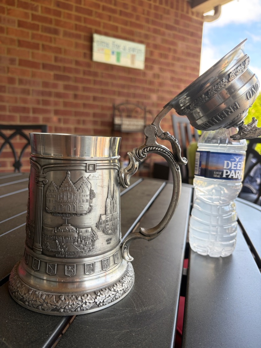 Vintage Pewter German Beer Stein - Deutschland German Landmarks - Picture 8 of 8